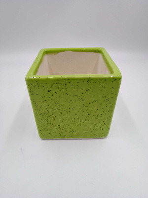 Downtown Celebrations Hand-Painted Square Plant Pot | Eco-Friendly with Stipple Pattern Design | Plant Container Set(Ceramic)