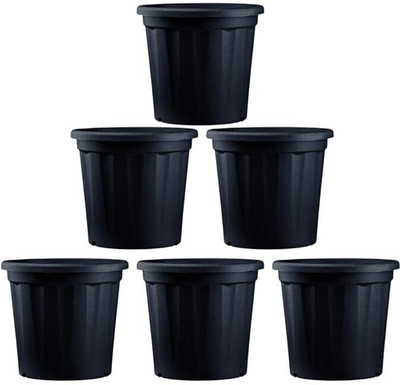 CACTUS VARIETIES 10 inch plastic planters/pot Plant Container Set(Pack of 6, Plastic)