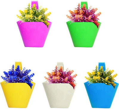 Muddstyles EcoBloom Multi-Pot Decorative Plant Container Set Plant Container Set(Pack of 5, Plastic)
