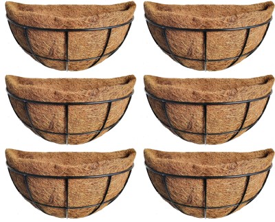 Garden Deco 12 Inch Wall Mount Basket For Home & Garden Decoration, Plant Container Set(Pack of 6, Metal)