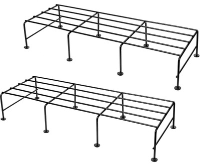 ZH HANDICRAFT Iron Indoor/Outdoor Flower Pot/Plant Stand for Home Garden Balcony Living Room Plant Container Set(Pack of 2, Metal)