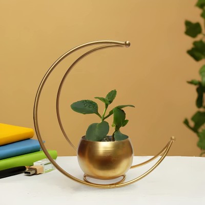 United Crafts Metal Design Vase-Gold Finish - Decorative Flower Vase Pot for Home Décor Items| Plant Container Set(Metal)