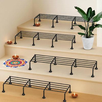 METALIUMGOLD planter stand metal for balcony / office / lawan /garden Plant Container Set(Pack of 4, Metal)