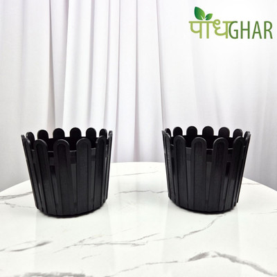 podhghar Tippy Pot Pack Of 2 Plant Container Set(Pack of 2, Plastic)