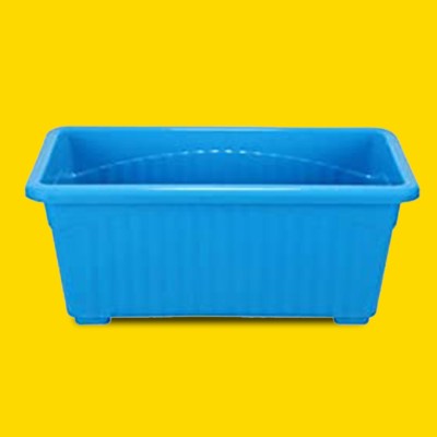 10club 14inch Window Planters/ pots for home décor flower pots (Pack of 1, Blue) Plant Container Set(Plastic)