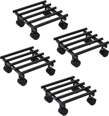 Alaxi Plant Stand with Wheels for Plant Pots(Indoor and Outdoor) Plant Container Set(Pack of 4, Metal)