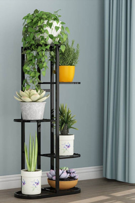 Bee Creative Plant Stand Flower Pot Holder Shelves Rack,6 -Layer Retro Design Plant Container Set(Metal)