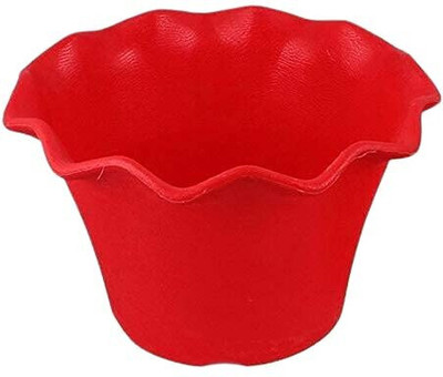 Bluevista Blossom Red Decorative Plastic flower pot Planter gamla Pot for Terrace & Garden Plant Container Set(Plastic)