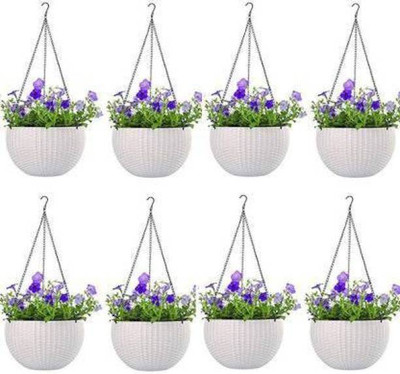 VirajSanchi Virajsanchi Plant Container Set(Pack of 8, Plastic)