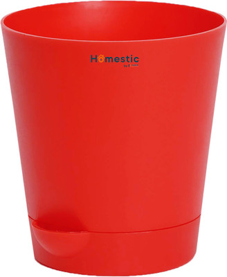 HOMESTIC by Kuber Industries Garden Container For Plants & Flowers|Watering Pot With Drainage Holes (Red) Plant Container Set(Plastic)