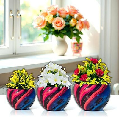DECO BAY Plant Container Set(Pack of 3, Metal)