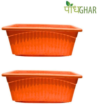 podhghar Podhghar Jupiter Pot Plant Container Set(Pack of 2, Plastic)