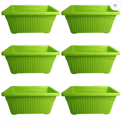 podhghar Podhghar Jupiter Pot Plant Container Set(Pack of 6, Plastic)