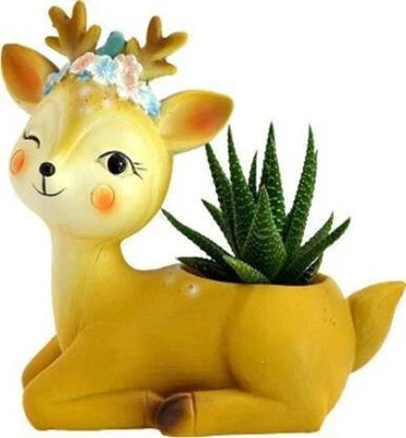 GW Creations Resin Deer Succulent Planter Pots Flower Pot Creative Animal Plant Container Set(Fabric)