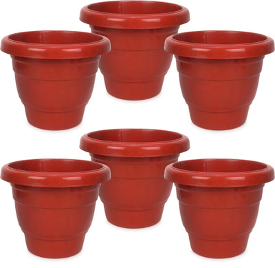 JOREN Plastic Gamla/Planter/Pot, 8 inch | Garden Planters Plant Container Set(Pack of 5, Plastic)