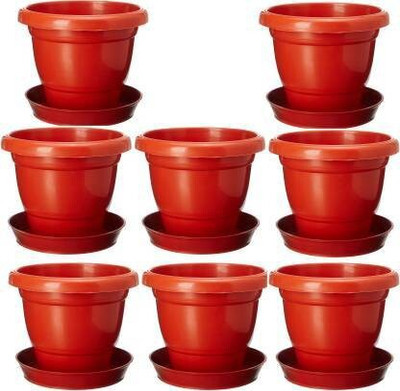 VirajSanchi Best Plant Container for Indoor and Outdoor need Plant Container Set(Pack of 8, Plastic)