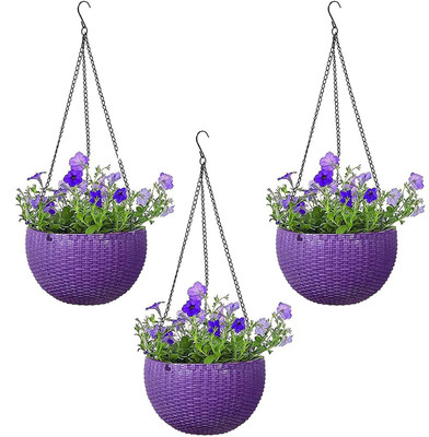 Besttrader Plant Container Set(Pack of 3, Plastic, Metal)