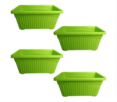 podhghar Podhghar Jupiter Pot Plant Container Set(Pack of 4, Plastic)