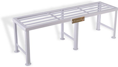 Vrukshveda Bench stands| Whiet Powder Coated| Set of 2| 3Feet length Plant Container Set(Pack of 2, Metal)