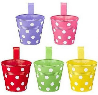 EzzuCrafts flower pot Plant Container Set Plant Container Set(Pack of 2, Metal)
