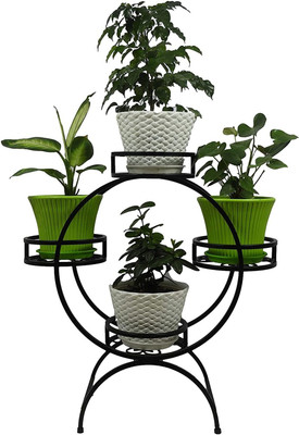 Giftoshopee Black Iron round shape flower pot container Metal Plant Stands, Corner Plant Stand Pot Stand, Planter Stand Holder for Balcony - Black (Design)(78x27x82 cm) Plant Container Set(Metal) Giftoshopee Black Iron round shape flower pot container Metal Plant Stands, Corner Plant Stand Pot Stand, Planter Stand Holder for Balcony - Black (Design)(78x27x82 cm) Plant Container Set(Metal)