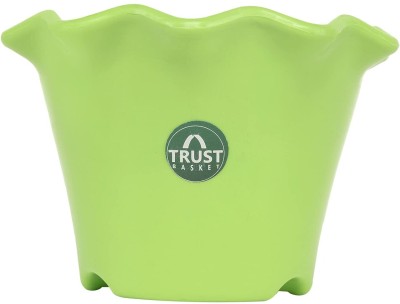 TrustBasket Blossom Pot 6-inch Table Top Planter Pot (Green) Plant Container Set(Plastic)