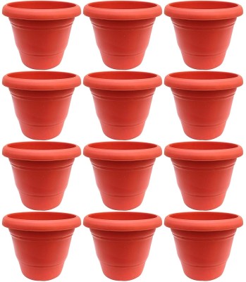 KRITEE CREATION Future Green High Quality 8 inches Gardening Flower Pots Size-8Inch | Plant Container Set(Pack of 12, Plastic)
