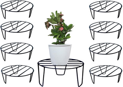 Manlu Plant Stands for Balcony/Gamla Stand/Outdoor/Indoor Plant Stand Plant Container Set(Pack of 8, Metal)
