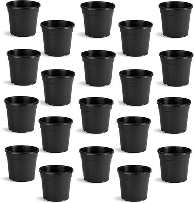 Garden's Need 6.1-Inch (15.49 cm) Nursery Flower Pot | Round Shape, Set of 20, Black Plant Container Set(Pack of 20, Plastic)