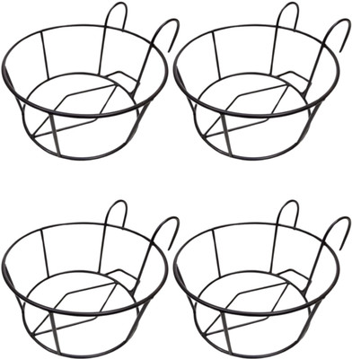 Anabi Anabi Railing Flower Pot Holder Plant Container Set(Pack of 4, Metal)