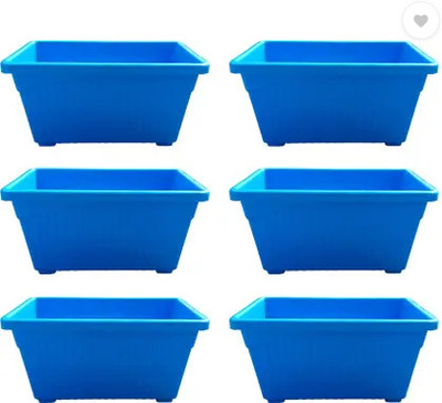 podhghar Podhghar Jupiter Pot Plant Container Set(Pack of 6, Plastic)