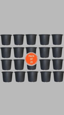 Dervino Gardening 6.5 inch black Nursery pot for plant pots indoor & outdoor decor Plant Plant Container Set(Pack of 20, Plastic)