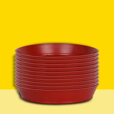 10club Planter Bottom Trays - 10 Pcs (6*8 Inch, Red) | Plastic Plant Saucer Plant Container Set(Pack of 10, Plastic)