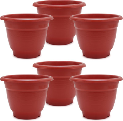 AMFENI RED8*6 Plant Container Set(Pack of 6, Plastic)