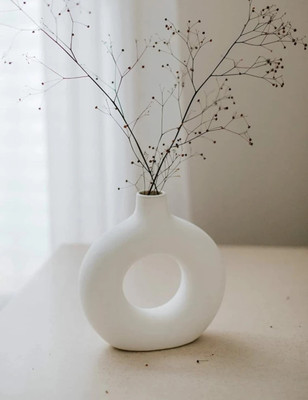 OriginalCeramics Exclusive Donut Shape Vase (Size 6 inch) Plant Container Set(Ceramic)