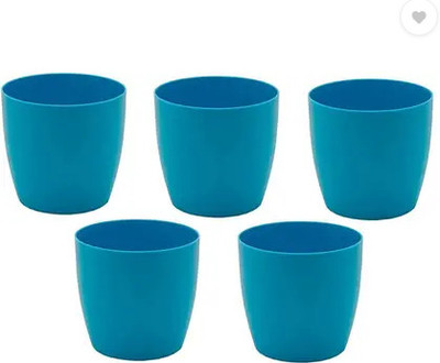podhghar cool-blu-5 Plant Container Set(Pack of 5, Plastic)