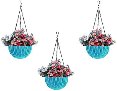 Besttrader Plant Container Set(Pack of 3, Plastic, Metal)