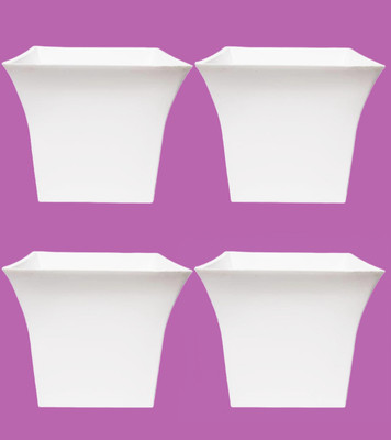 SNSHOPEE (Pack of 4) Premium Square Shape Plant Container Set(Pack of 4, Plastic)