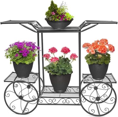 Anshaal traders Plant Stand, Iron Flower Pot Stand Outdoor , Indoor Balcony Side Planter stand Plant Container Set(Metal)