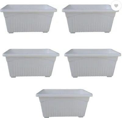 podhghar Podhghar Jupiter Pot Plant Container Set(Pack of 5, Plastic)