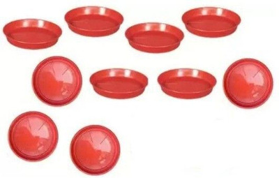 Besttrader BOTTOM/BASE PLATE FOR GARDEN POT RED COLOR 6 INCH SIZE PACK OF 10 Plant Container Set(Pack of 10, Plastic)