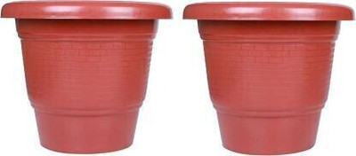 Besttrader (Pack of 2) 12 inches High Quality Pots For Gardening Indoor/Outdoor Gamle Plant Container Set(Pack of 2, Plastic)