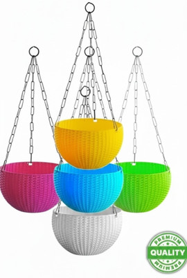 Ever Bloom Hanging plant pot multiple colours Plant Container Set(Pack of 5, Plastic)