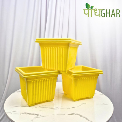 podhghar Terra Pot Plant Container Set(Pack of 3, Plastic)
