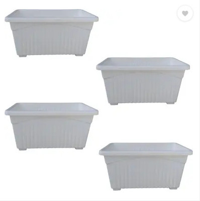 podhghar Podhghar Jupiter Pot Plant Container Set(Pack of 4, Plastic)