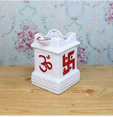 KTCeStore Exclusive Shree Tulsi Design Ceramic Pot Plant Container Set(Ceramic)