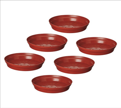 VirajSanchi 8 Inches Wide Premium Quality Saucer Base Tray for Pots Plant Container Set(Pack of 6, Plastic)