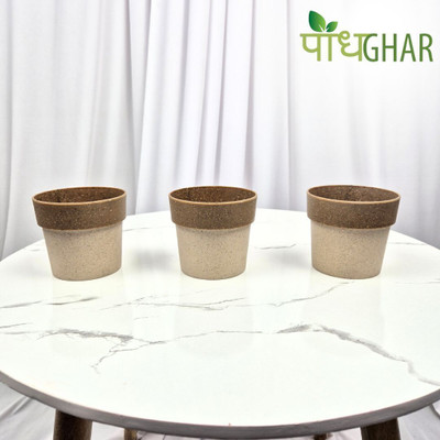 podhghar Arty Eco Pot Pack Of 3 Plant Container Set(Pack of 3, Plastic)