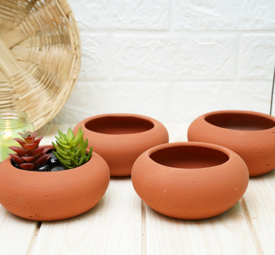 GOLD DUST Clay Pot for Plants Terracotta Plant Container Set(Pack of 4, Clay)