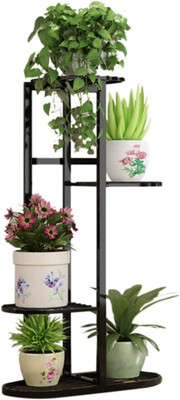 Bee Creative Multi-Tiered Flower Pot Stand - Indoor 4 Layer Iron Display Rack Plant Container Set(Metal)